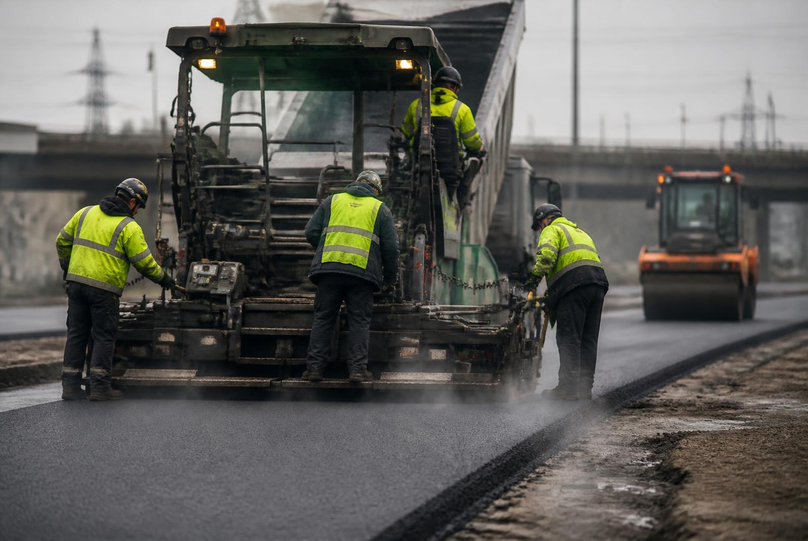 Hardyston Paving crew installing hot asphalt